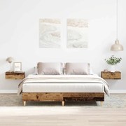 vidaXL Estrutura de cama sem colchão 150x200 cm madeira velha