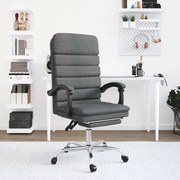 vidaXL Cadeira massagens escritório reclinável tecido cinzento-escuro