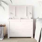 vidaXL Caixa de arrumação 60x32x45,5 cm madeira de pinho maciça branco