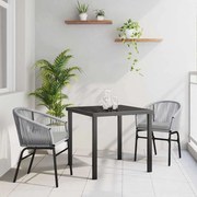 vidaXL Conjunto de jantar de jardim 3 peças - Polirattan cinza.