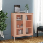 vidaXL Armário de arrumação aço 80x35x101,5 cm rosa