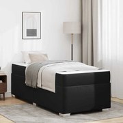 vidaXL Estrutura da Cama com colchão Preto 80 x 200 cm tecido