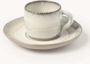 Chávenas de café expresso artesanais com pires Myrtille, conjunto de 4