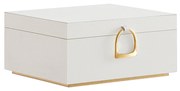 SONGMICS Joyero de 2 capas, organizador de joyas com asa, bandeja extraível para joyas, almacenamiento de joyas, efeito flotante, 8,1 x 9,4 x 4,3 pulgadas, ideia de regalo, regalos de Navidad, cor branca JBC165W01