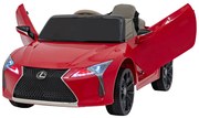 Carro elétrico para Crianças 12V Lexus LC500 Rodas de EVA, Assento de couro Vermelho