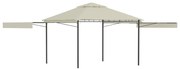 vidaXL Gazebo com toldos duplos extensíveis 3x3x2,75 m 180 g/m² creme
