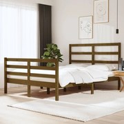 Estrutura cama dupla 4FT6 135x190cm pinho maciço castanho-mel