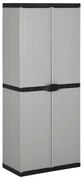 vidaXL Armário arrumação jardim 3 prateleiras 68x40x168cm cinza/preto