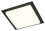 Candeeiro de teto moderno preto quadrado com LED IP44 - Lys
