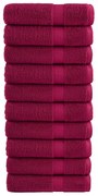 vidaXL Toalhas de banho premium SOLUND 10pcs 100x150 cm 600 gsm bordô