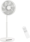 HOMCOM Ventilador de pé, 39 cm, 12 velocidades, 4 modos, temporizador 9H, oscilação 120°, altura ajustável, branco | Aosom Portugal