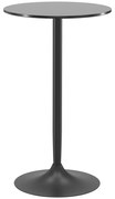 HOMCOM Mesa de Bar Redonda Mesa Alta de Cozinha Moderna com Estrutura de Aço para 2 Pessoas Ø60x102 cm Preto | Aosom Portugal