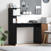 vidaXL Secretária de Escrita Carvalho Preto Carvalho Preto MDF, laminado