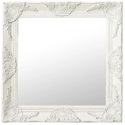 vidaXL Espelho de parede estilo barroco 50x50 cm branco