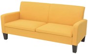 Sofá de 3 lugares 180x65x76 cm amarelo