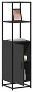 vidaXL Armário alto 35,5x35x139 cm derivados madeira e metal preto