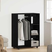 vidaXL Guarda-roupa carvalho preto 80x40x110 cm madeira projetada