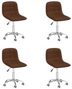 3086721 vidaXL Swivel Dining Chairs 4 pcs Brown Fabric (2x334012)