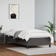 Estrutura de Cama Salu em Couro Artificial Cinza - 90x190cm - Design M