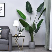 Planta artificial com grandes folhas de palmeira Árvore realista com pote 10 folhas Ф18x180cm para decoração de interiores e exteriores