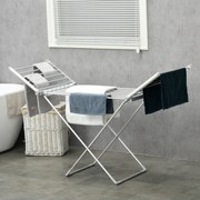 Estendal elétrico para roupa com 2 alas laterais extensíveis e estrutura em liga de alumínio, 144 x 53 x 91 cm