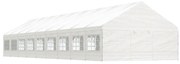vidaXL Gazebo com telhado 20,07x5,88x3,75 m polietileno branco