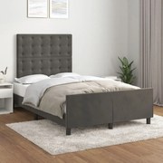 vidaXL Estrutura de cama sem colchão 120x200 cm veludo cinzento-escuro