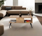 Mesa de Centro Bukle – Pinho Atlântico Preto – 90x40x50 cm