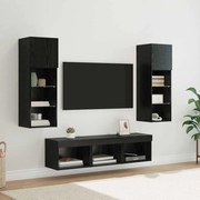 vidaXL Unidades de Parede para TV 5 pcs Carvalho Preto 60 x 30 x 30 cm