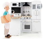 Conjunto de cozinha infantil com micro-ondas e geladeira - Natural