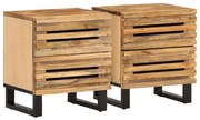 vidaXL Mesas de cabeceira 2 pcs 40x34x46 cm mangueira áspera maciça