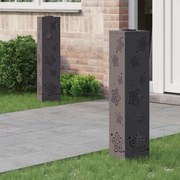 vidaXL Luz Solar LED de Caminho 2 pcs Preto Aço Laminado a Frio