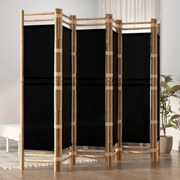 vidaXL Divisória/biombo com 6 painéis dobráveis 240 cm bambu e lona
