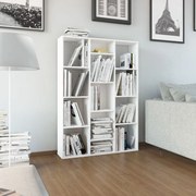 vidaXL Divisória/estante derivados de madeira branco brilhante