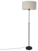 Candeeiro de pé preto ajustável com abajur cinzento claro 50 cm - Parte