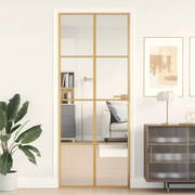 vidaXL Porta interior 83x201,5 cm vidro temperado e alumínio dourado