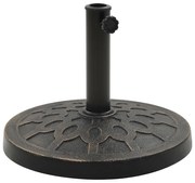 vidaXL Base de guarda-sol redonda poliresina 13 kg bronze