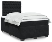 vidaXL Cama boxspring com colchão 120x190 cm veludo preto