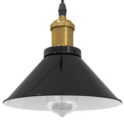 vidaXL Candeeiro suspenso regulável altura E27 preto brilhante Ø22cm