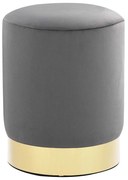 vidaXL Banco 28 x 36 cm veludo cinzento-escuro e dourado
