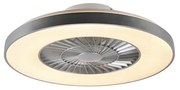 Ventilador de teto prateado com efeito estrela 60cm incl. LED regulável com controle remoto - Climo Design