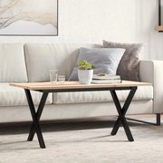 vidaXL Mesa de centro estrutura em X 90x40x45 cm pinho e aço
