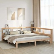 vidaXL Cama com estante sem colchão 180x200 cm pinho maciço