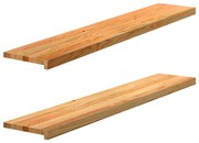 Soleiras da janela 2 pcs 140x25x2 cm carvalho castanho-claro