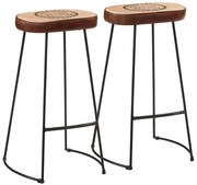 vidaXL Bancos de bar 2 pcs 44x37,5x78 cm castanho-escuro