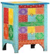 vidaXL Mesa de cabeceira pintada à mão 40x30x50 cm mangueira maciça