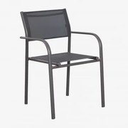 Cadeira De Jardim Empilhável Com Apoios De Braços Em Alumínio Olenia Cinza Grafito - Sklum