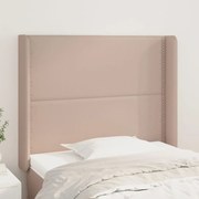 vidaXL Cabeceira cama c/ abas couro artif. 93x16x118/128 cm cappuccino