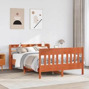 vidaXL Cama sem colchão 160x200 cm madeira pinho maciço castanho-mel