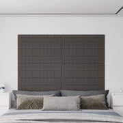 vidaXL Painel de parede 12 pcs 90x30 cm tecido 3,24 m² cinza-escuro